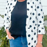Class Act Polka Dot Blazer White