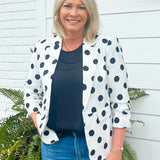 Class Act Polka Dot Blazer White