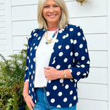 Class Act Polka Dot Blazer Navy