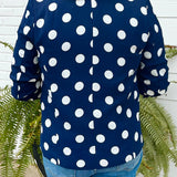 Class Act Polka Dot Blazer Navy