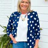 Class Act Polka Dot Blazer Navy