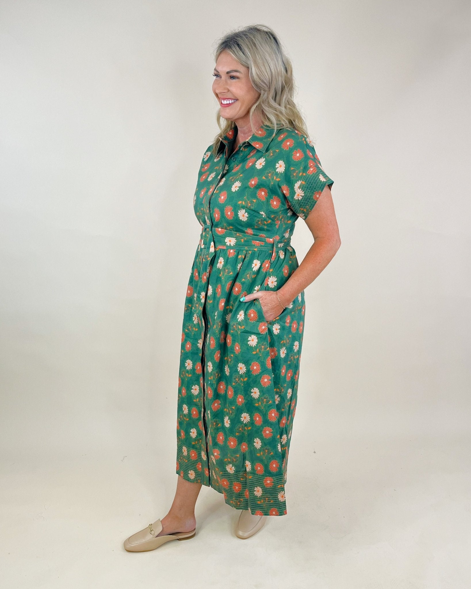Daisy Belted Midi Dress - Jessi Jayne Boutique