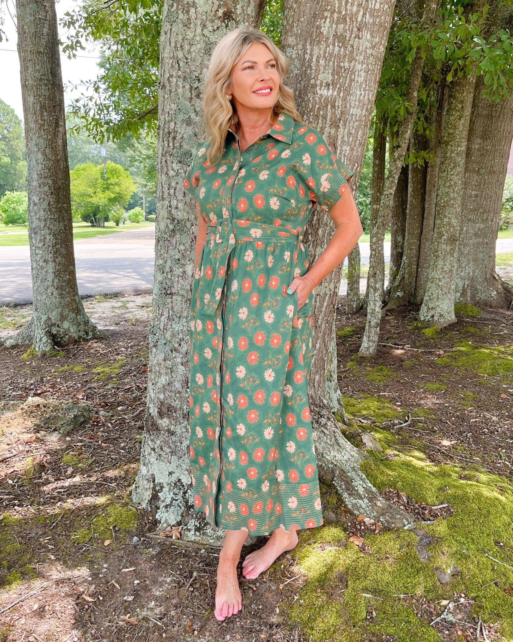 Daisy Belted Midi Dress - Jessi Jayne Boutique