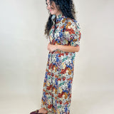 Patchwork Bloom High - Neck Midi Dress - Jessi Jayne Boutique