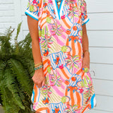 Citrus Carnival Printed Shift Dress