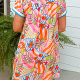Citrus Carnival Printed Shift Dress