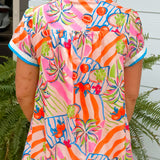Citrus Carnival Printed Shift Dress
