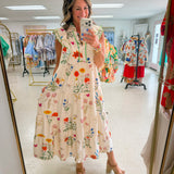Cream Botanical Garden Maxi Dress