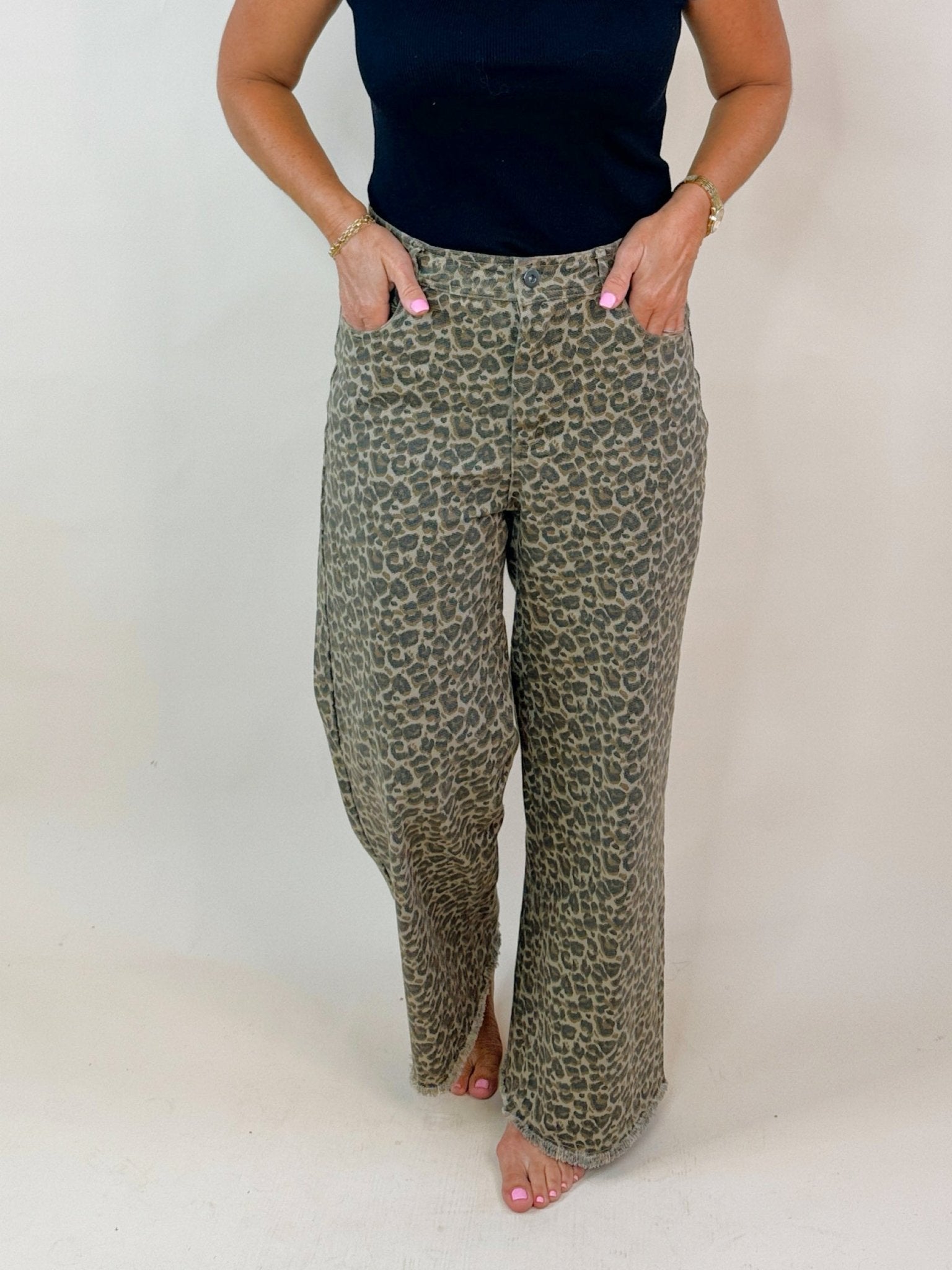 Wild Streak Leopard Wide Leg Jeans