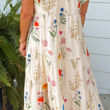 Cream Botanical Garden Maxi Dress - Jessi Jayne Boutique