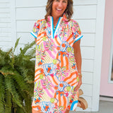Citrus Carnival Printed Shift Dress - Jessi Jayne Boutique