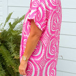Fuchsia Fiesta Medallion Oversized Top - Jessi Jayne Boutique