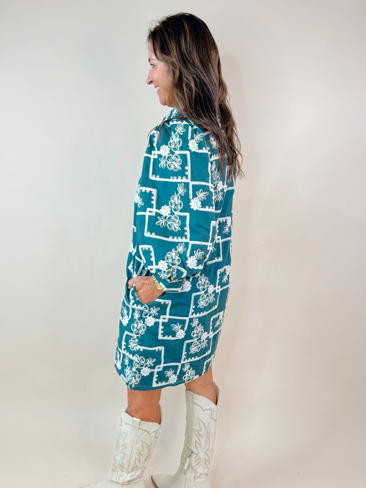 Garden Grove Embroidered Mini Dress - Jessi Jayne Boutique