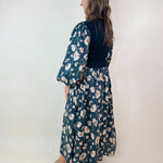 Midnight Meadow Contrast Midi Dress - Jessi Jayne Boutique