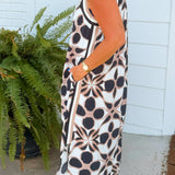 Mocha Mosaic Midi Dress