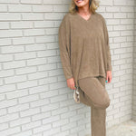 Textured Tranquility Ribbed Pant Set - Jessi Jayne Boutique