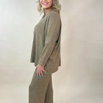 Textured Tranquility Ribbed Pant Set - Jessi Jayne Boutique
