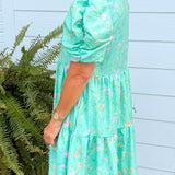 Mint Blossom Tiered Dress - Jessi Jayne Boutique