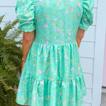 Mint Blossom Tiered Dress - Jessi Jayne Boutique