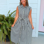 City Lines Striped Midi Dress - Jessi Jayne Boutique
