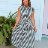 City Lines Striped Midi Dress - Jessi Jayne Boutique