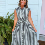 City Lines Striped Midi Dress - Jessi Jayne Boutique
