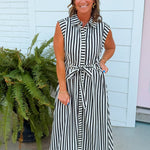 City Lines Striped Midi Dress - Jessi Jayne Boutique