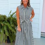 City Lines Striped Midi Dress - Jessi Jayne Boutique