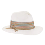 White Multicolor Band Fedora by Sun 'N' Sand - Jessi Jayne Boutique