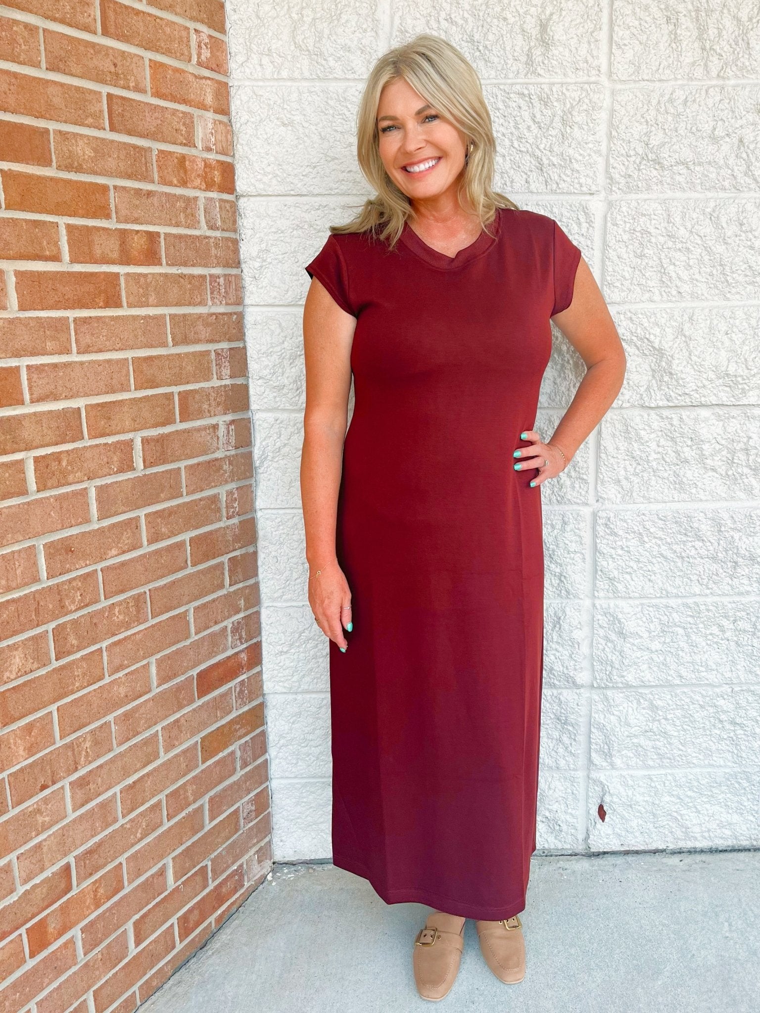 Merlot Elegance Maxi Dress - Jessi Jayne Boutique