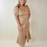 Power Move Faux Leather Midi Dress - Jessi Jayne Boutique