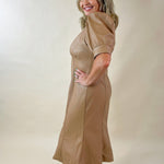 Power Move Faux Leather Midi Dress - Jessi Jayne Boutique