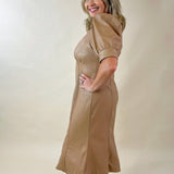 Power Move Faux Leather Midi Dress - Jessi Jayne Boutique