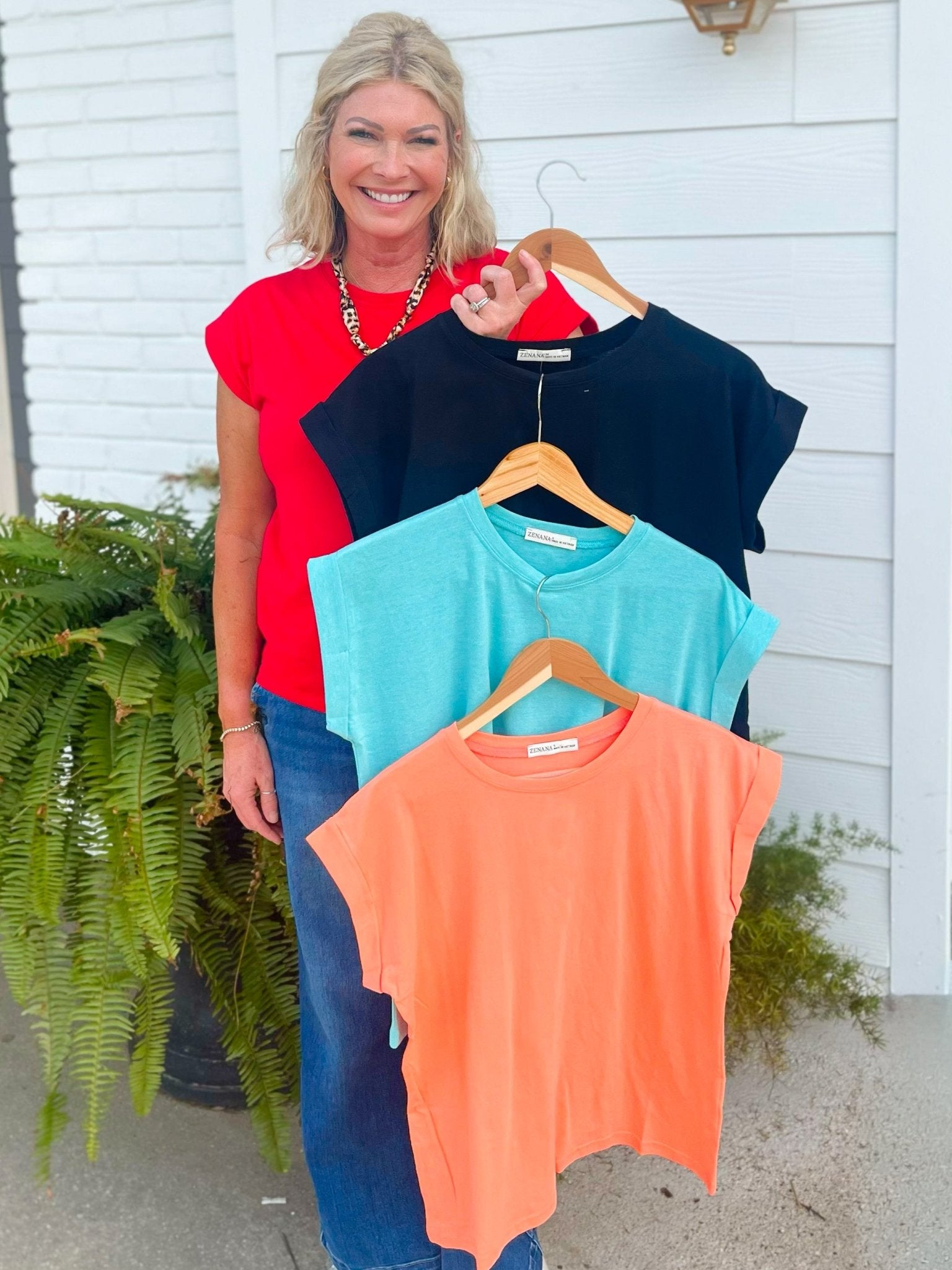 Favorite Fit Folded Sleeve Tee - Jessi Jayne Boutique