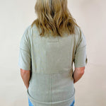 Sage Stitch Detail Short Sleeve Top - Jessi Jayne Boutique