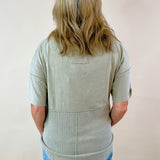 Sage Stitch Detail Short Sleeve Top - Jessi Jayne Boutique