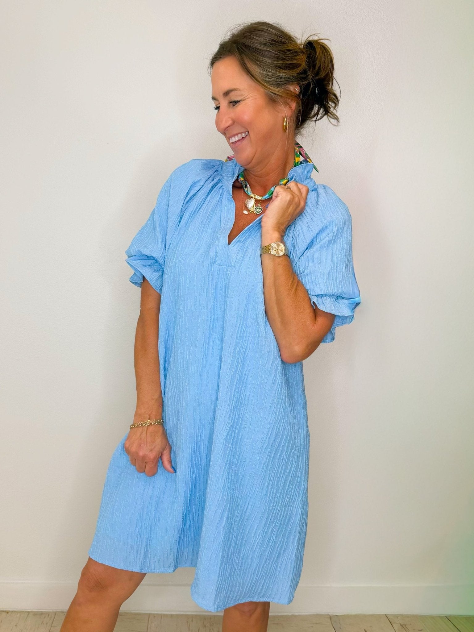 Bluebell Breezy Puff Sleeve Mini Dress - Jessi Jayne Boutique