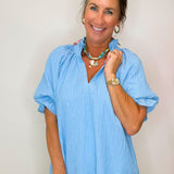 Bluebell Breezy Puff Sleeve Mini Dress - Jessi Jayne Boutique