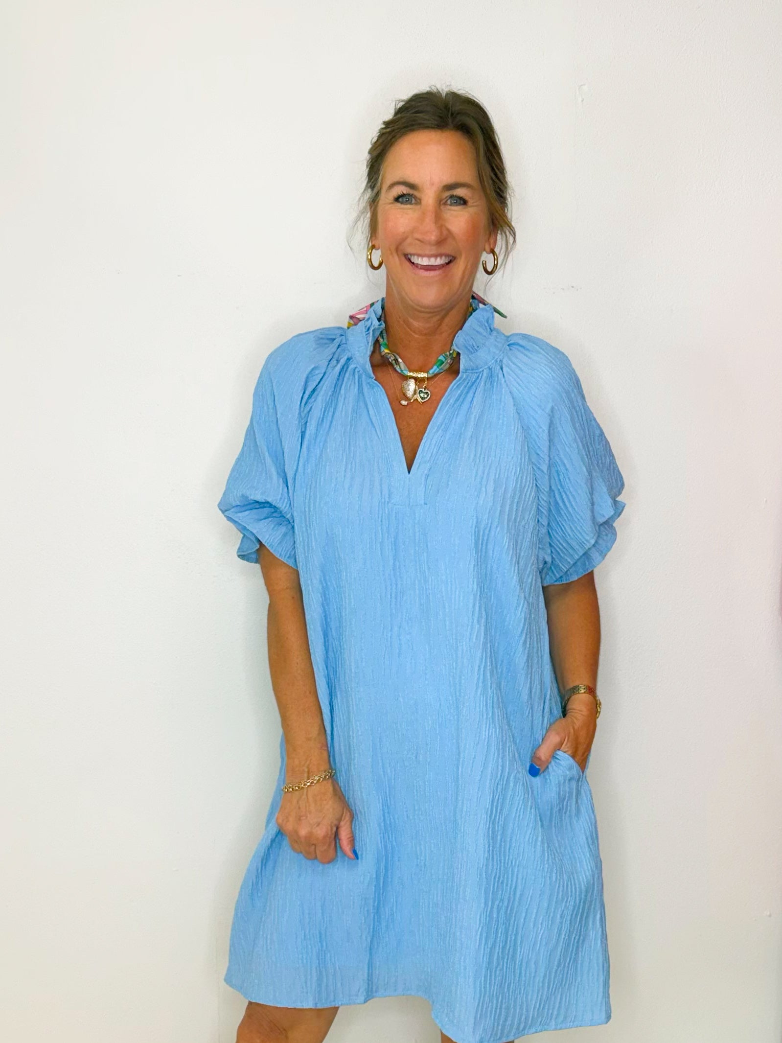 Bluebell Breezy Puff Sleeve Mini Dress - Jessi Jayne Boutique