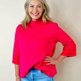 Bold Attitude Stripe Mock Neck Sweater - Jessi Jayne Boutique