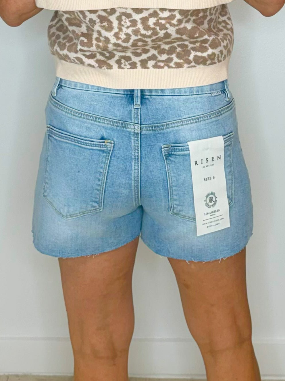 Risen Blue Bay Cutoff Shorts - Jessi Jayne Boutique