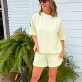 Coastline Comfort Shorts Set Yellow