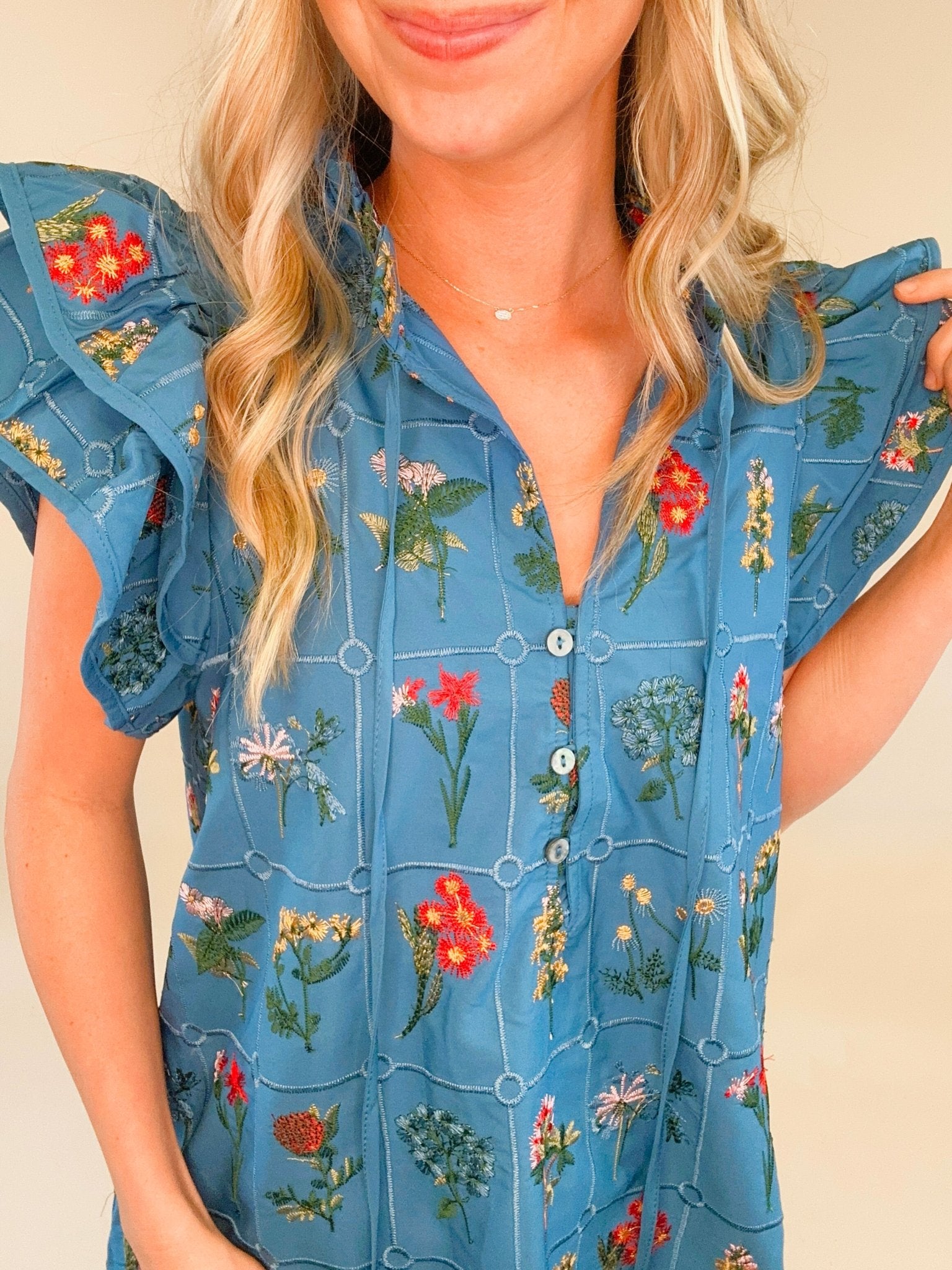 Meadow Muse Embroidered Top - Jessi Jayne Boutique