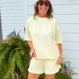Coastline Comfort Shorts Set Yellow