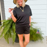 Coastline Comfort Shorts Set Black