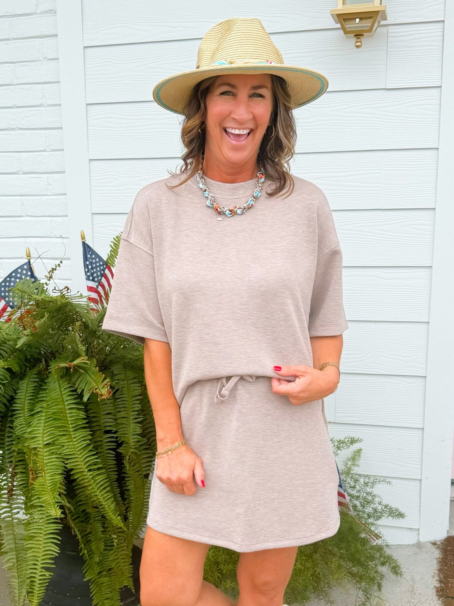 Take It Easy Skort Set Taupe - Jessi Jayne Boutique