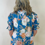 Blooming Grace Floral Top - Slate - Jessi Jayne Boutique