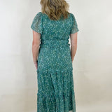 Meadow Mist Floral Midi Dress - Jessi Jayne Boutique