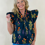 Wildflower Ember Flutter Sleeve Top - Jessi Jayne Boutique