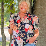 Blooming Grace Floral Top - Black - Jessi Jayne Boutique